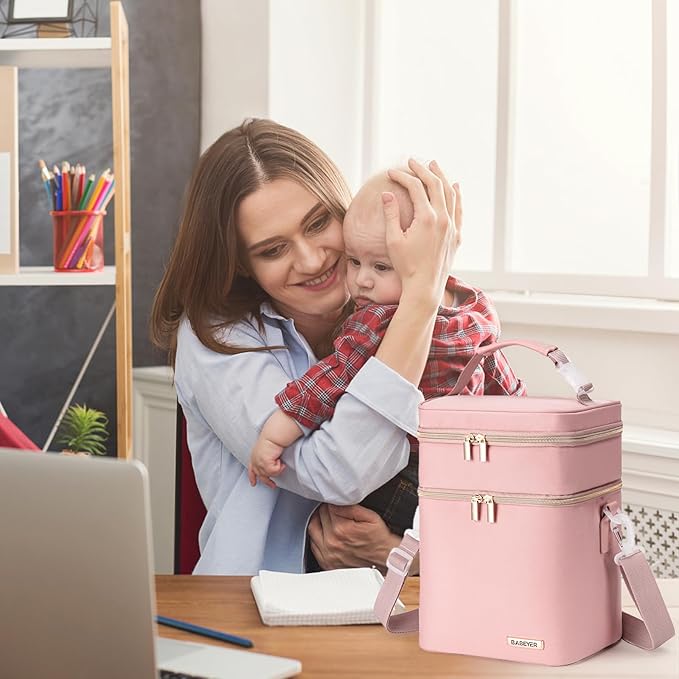 Breastmilk Cooler Bag with Ice Pack Fits 6 Baby Bottles Up to 9 Ounce-CubbioJoy