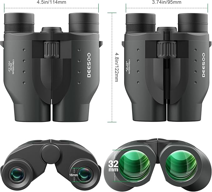 25x32 Binoculars for Adults Kids Compact - DEESOO High Powered Bird Watching Binoculars Lightweight with Small Size for Hunting Traveling Sports Hiking-CubbioJoy
