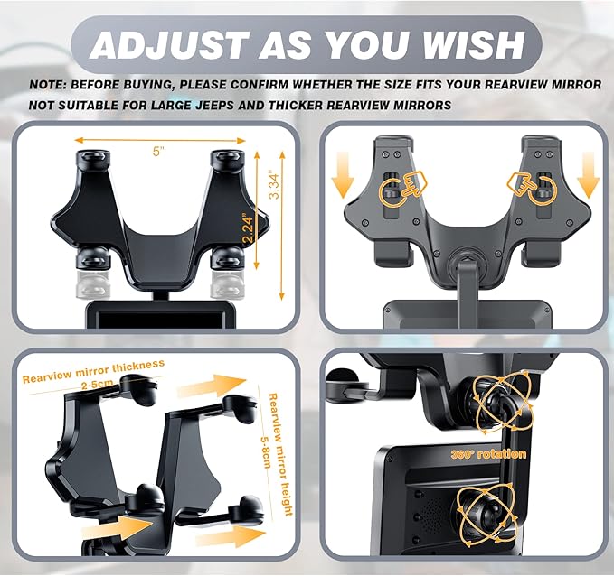 Baby Mirror for Car, ATOROBROS Baby Car Camera for Rear-Facing Seat with 4.3'' HD Display, Upgrade 360° Rearview Mirror Display Bracket, Easy and Safe to See Baby while Driving-CubbioJoy