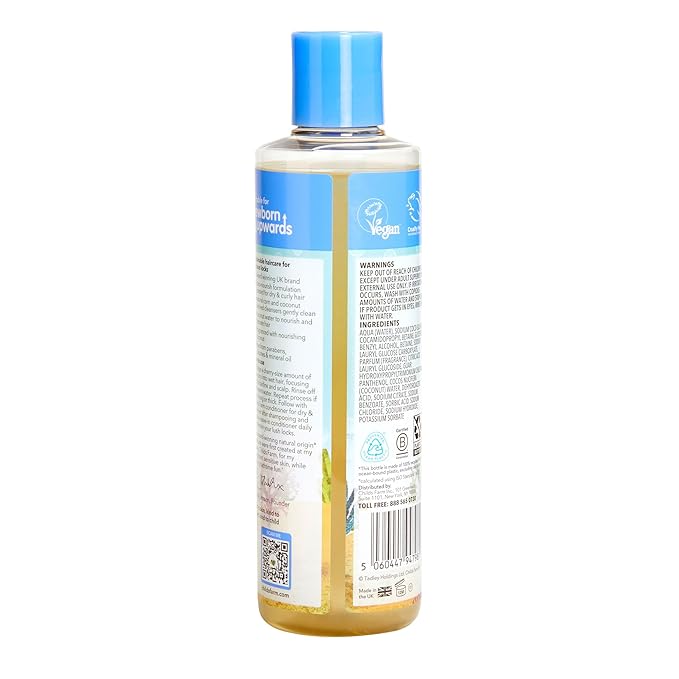 Childs Farm, Coco-Nourish Shampoo contains natural corn and coconut cleansers to gently clean and nourish hair leaving curls defined, 8.4 Fl Oz-CubbioJoy