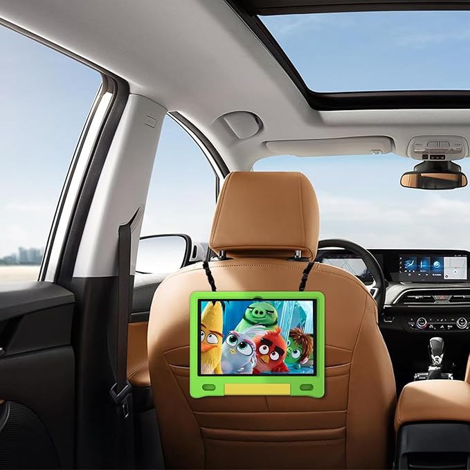 JREN Kids Table 10.1" ｜Android 14 Tablet for Kids｜64GB Storage｜Octa-Core｜WiFi ｜Cameras｜Parental Control｜Kids Content｜Case Included Great Gift for Children Ages 3-12 Years Old Green-CubbioJoy