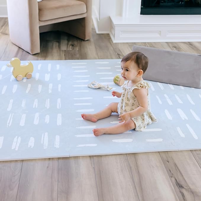 Baby Play Mats for Floor - Shoreline (4x6ft) - Premium EVA Foam Play Mat for Babies & Toddlers - Perfect for Tummy Time, Crawling, Playroom - Stylish & Comfortable Kids Play Mat-CubbioJoy