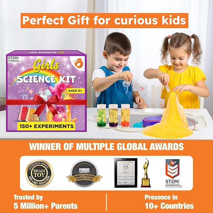 Butterfly EduFields 150+ Girls Science Kit for Kids 8-12 Ages 8 9 10 11 12 Years | Girls Science Experiments | Birthday for Girl | Fun STEM Learning and Educational Toys-CubbioJoy