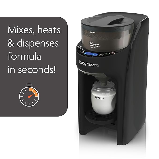 Baby Brezza Formula Pro Advanced WiFi Formula Dispenser - Automatically Mix a Warm Formula Bottle From Your Phone Instantly – Easily Make Bottle With Automatic Powder Blending Machine, Black-CubbioJoy