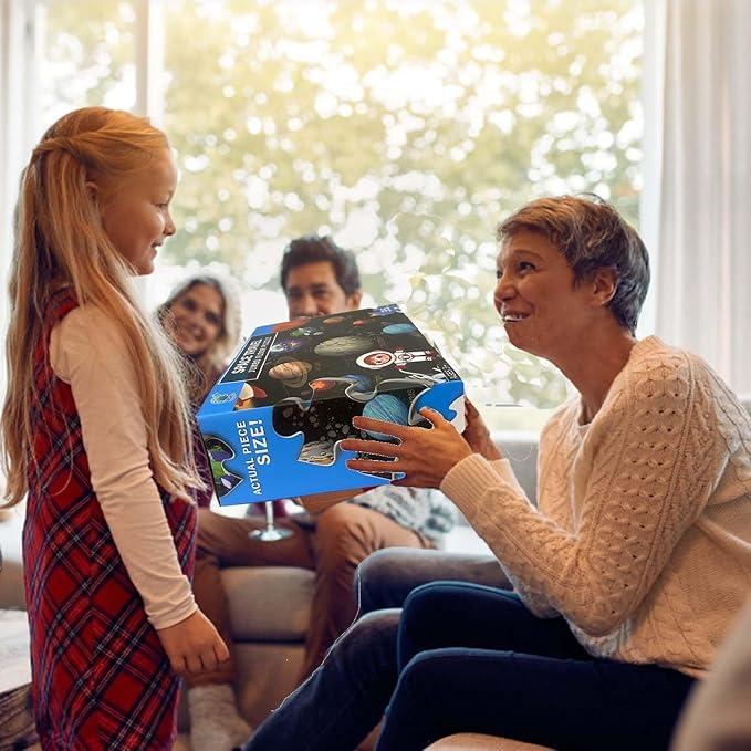 Jumbo Floor Puzzle for Kids, Large Jigsaw Puzzles 35 Piece for Kids Ages 3-5,Preschool Learning & Education Toys, Gifts for 4-8 Year Old Boys and Girls (Solar System Planet)-CubbioJoy