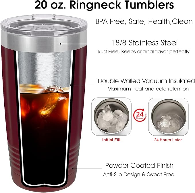 iProductsUS Personalized Tumbler with Slider Lid, Stainless Steel 20 oz Coffee Mug Engrave Names, Vacuum Insulated Custom Cup, Gift Idea for Dad, Husband, Him (Maroon)-CubbioJoy
