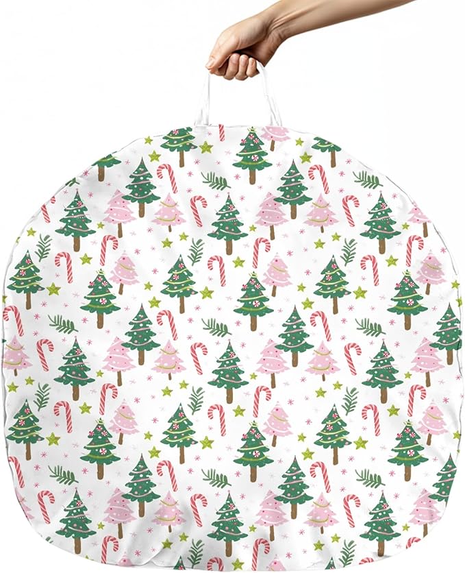 Cartoon Winter Christmas Tree Stars Leaves Pattern Baby Lounger Cover, Unisex Removable Infant Newborn Snug Fit Floorseat Sleeping Lounger Slipcover for Boys Girls Lounger Pillow, Cover Only-24*26-CubbioJoy