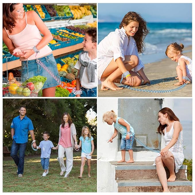 Anti Lost Wrist Link (8.2ft), Socub Breathable Toddler Leash Wrist for Child Safety, Wrist Link for Kids with Key Lock, Blue-CubbioJoy