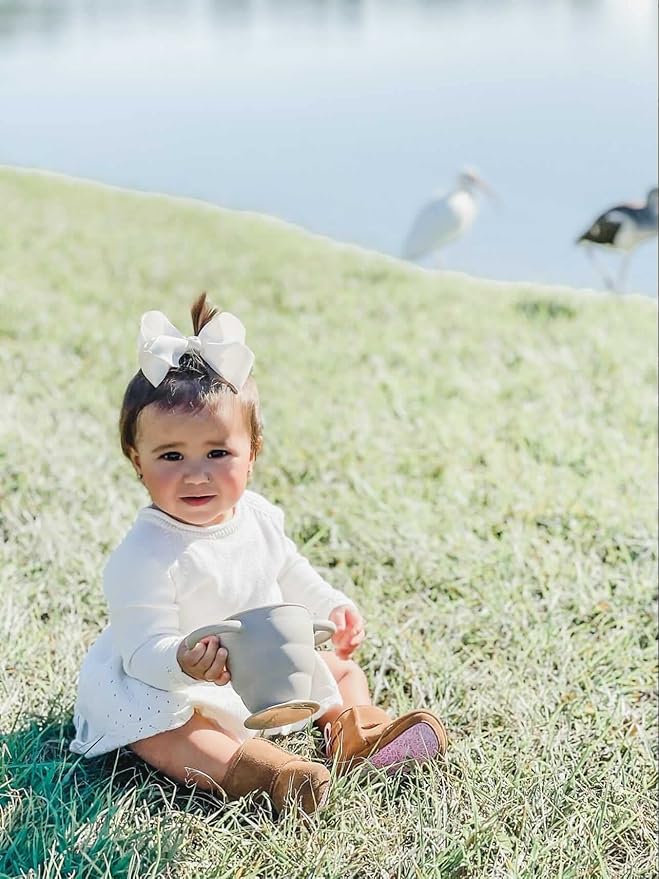 BraveJusticeKidsCo | Snack Attack II Snack Cup | Collapsible Silicone Snack Container | Toddler and Baby Snack Catcher Lid (Fog)-CubbioJoy