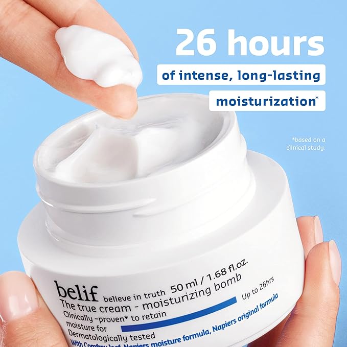 belif The True Cream Moisturizing Bomb with Oak Husk and Vitamin B | Moisturizer | Good for Dry Skin, Dryness Dullness, and Uneven Texture |For Normal, Dry Skin Types-CubbioJoy