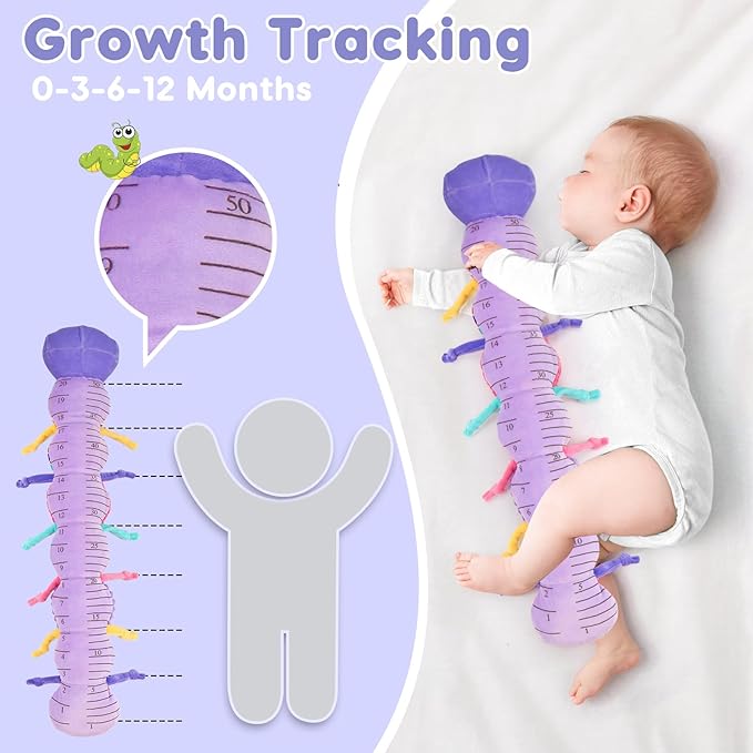 Baby Girl Toys 0-3-6 Months Musical Stuffed Animals Plush Caterpillar Toy with Crinkle Rattles Tummy Time Sensory Learning Toys for Infants 6-9-12 Months Newborn Girls Boys Essentials Shower Gifts 1-CubbioJoy