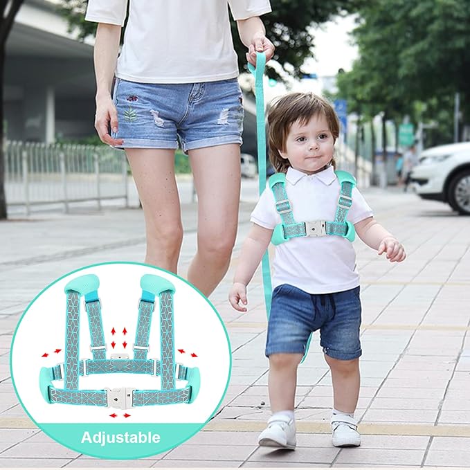 Accmor Toddler Harness Leash, Reflective Kid Harness with Anti Lost Wrist Link, Harness Leash for Toddlers, Child Walking Harness Kids Leash Wristband Belt with Lock for Baby Boys Girls to Outdoor-CubbioJoy