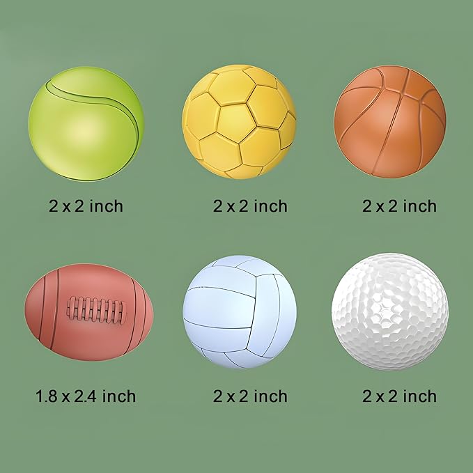 Baby Sensory Balls, Soft Rubber Balls for Toddlers 1-3, Montessori Sensory Bath Toys 6 to 12 Months, Kids Soccer Ball, Sport & Outdoors Baby Ball, 6 Rubber Soft Toys for Kids-CubbioJoy