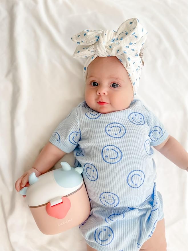 Bebamour Baby Formula Dispenser On The Go, Formula Container to Go, Formula Holder for Travel, Candy Fruit Snack Storage Container with Scoop and Leveller (Black)-CubbioJoy