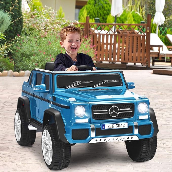 Costzon Ride on Car, Licensed Mercedes-Benz Maybach, 12V Battery Powered Vehicle Toy w/ 2 Motors, Remote Control, 3 Speeds, Lights, Horn, Music, Aux, Storage, Truck, Electric Car for Kids (Navy)-CubbioJoy