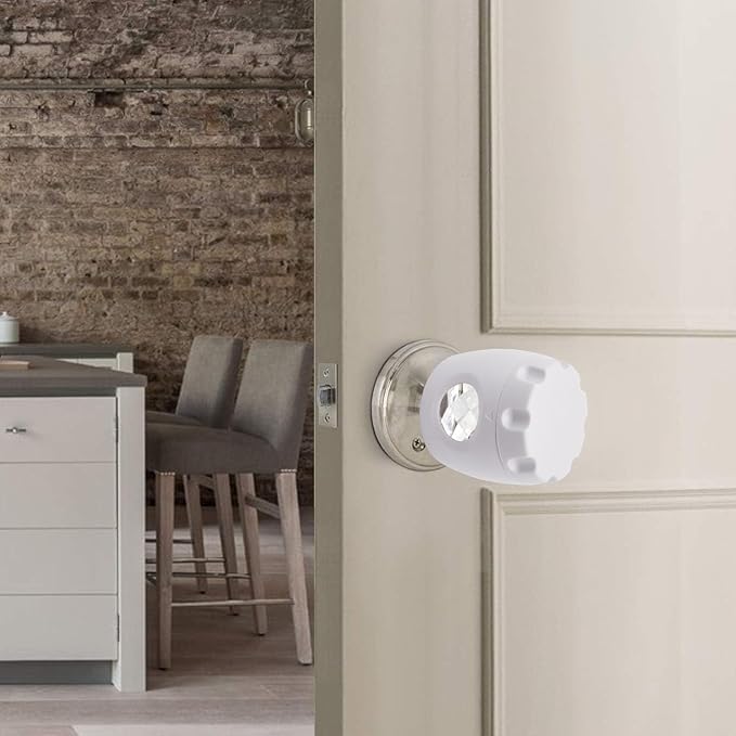 2 Pack Door Knob Safety Cover for Kids, Door Knob Cover, Screw Thread Design, Doors Knobs Child Proof Locks, Reusable and Reliable, for Toddler Baby Safety Doors Handle Covers (White)-CubbioJoy