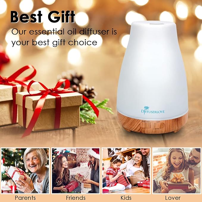 300ML Diffuser Essential Oil Diffuser Remote Control Aromatherapy Diffuser Mist Humidifiers with 7 Color LED Lights for Bedroom Office House Kitchen Yoga-CubbioJoy