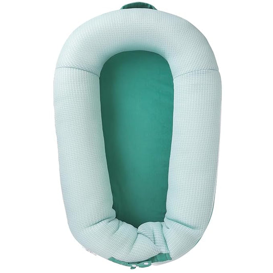 Baby Lounger, Deluxe Infant Lounger, Baby Nest Cover for Baby, Breathable Cotton, Adjustable Baby Floor Seat for Tummy Time, Newborn Essentials for Baby 0-12 Months (Greener)-CubbioJoy
