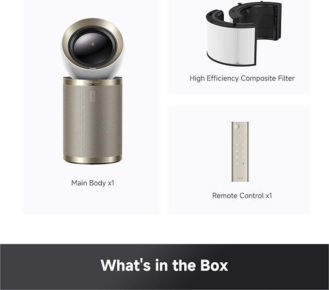 Dreame Air Purifier PM20 for Home Large Room, Cleans 5,650 ft² in One Hour with 4 Filters, Dual-way Air Oulets, Al Tracking, Air Quality Monitor with 7 Sensors, 3-in-1 Purifier, Heater & Cooler-CubbioJoy