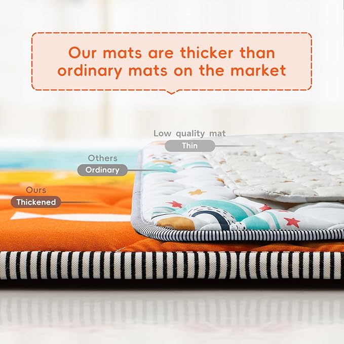 Baby Play Mat - Thicken 71x59 Inch Soft Foam Crawling Mat for Playpen & Floor, Non-Slip Waterproof Playmats for Infants & Toddlers, Portable Foldable & Machine Washable, Ocean World-CubbioJoy