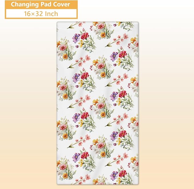 Custom Crib Bedding Set - 5 Pcs Customized Baby Crib Set with Name - Soft Double Layer Flower Nursery Baby Bedding Set for Girls Boys - Personalized for Infants Toddlers-CubbioJoy