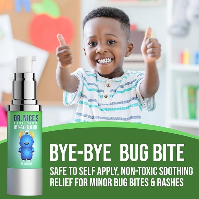 Dr. Nice’s Bye-Bye Bug Bite - Soothing Bug and Mosquito Bite Itch | All Natural | Kid Friendly Self Application | Hydrogel for Bites, Irritation, Skin Discomfort | Soothe Refresh Calm Cool (30 ML)-CubbioJoy