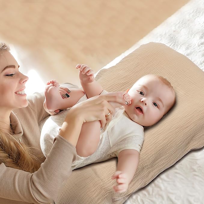 Baby Lounger - Snuggle Cozy Me Infant Lounger for Newborns | Breathable & Soft, Portable Awake-Time Pad, Essential Baby Gift- Coffee (Lounger Cover Included)-CubbioJoy