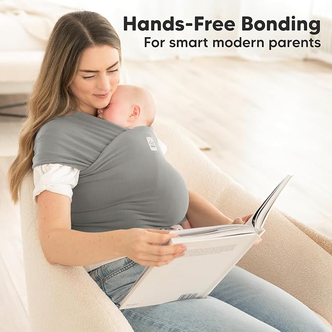 KeaBabies Baby Wrap Carrier - All in 1 Original Baby Carrier Newborn to Toddler Sling, Easy to Wear, Hands Free Bonding, Lightweight, Breathable Infant Wraps (Graphite)-CubbioJoy