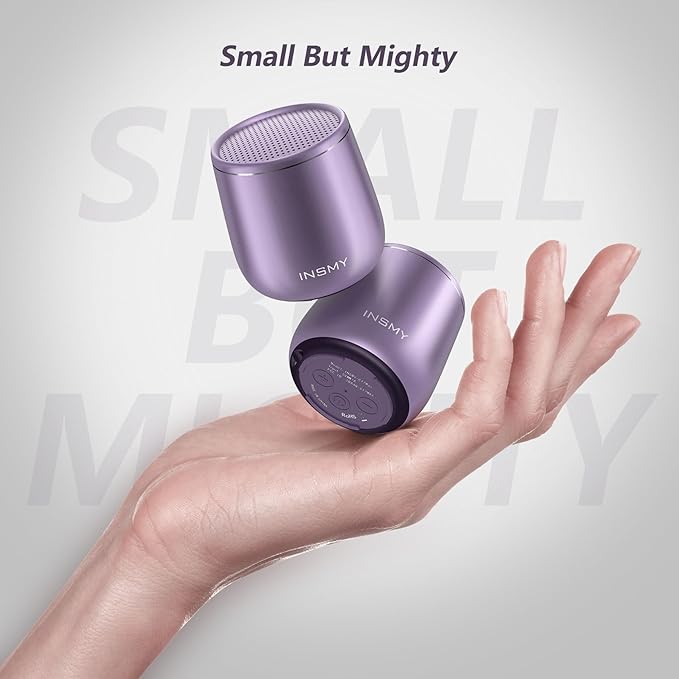 INSMY C17-MAX, Waterproof Small Bluetooth Speaker, Rich Audio, Pairing, Portable, Handheld, Purple-CubbioJoy