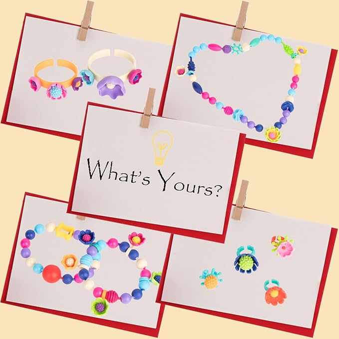 BIRANCO. Pop Beads, Jewelry Making Kit - Arts and Crafts for Girls 3-7 Years Old, Snap Beads Toys - Necklace, Bracelet, Ring Creative DIY Set - 520 pcs-CubbioJoy