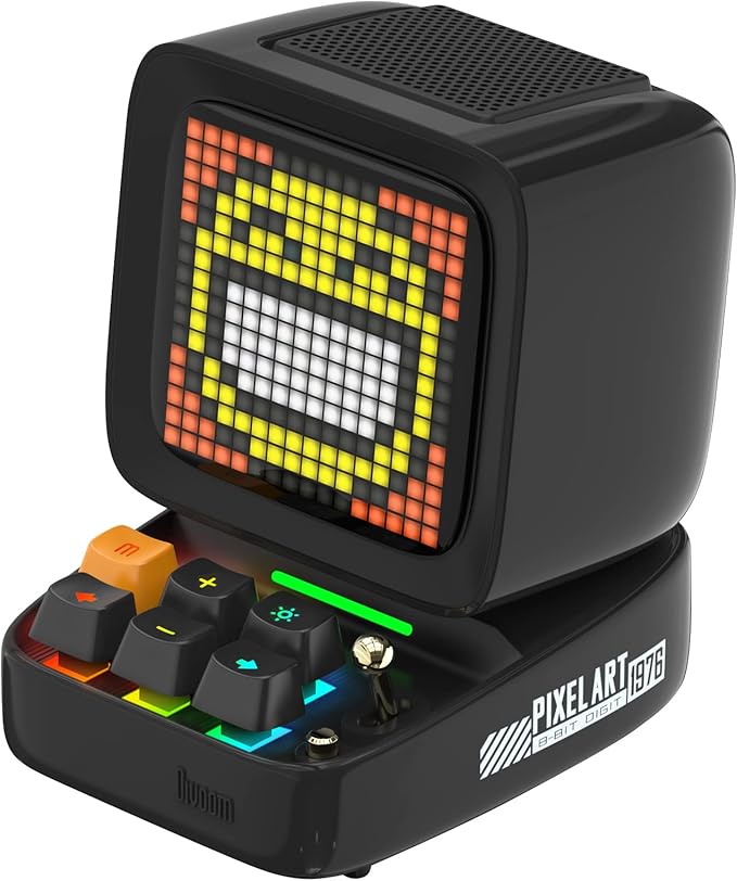 Divoom Ditoo Retro Pixel Art Game Bluetooth Speaker with 16X16 LED App Controlled Front Screen (Black)-CubbioJoy