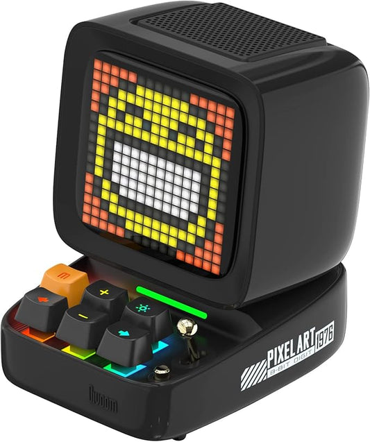 Divoom Ditoo Retro Pixel Art Game Bluetooth Speaker with 16X16 LED App Controlled Front Screen (Black)-CubbioJoy