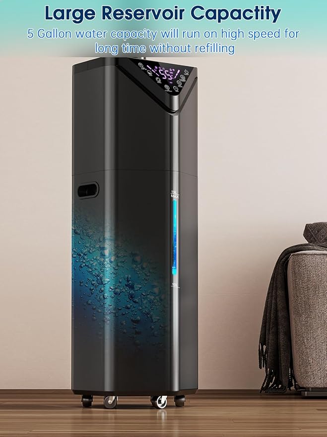 5Gal Humidifiers for Bedroom Large Room 2800 sq ft, 19L Quiet Humidifiers for Large Room, Floor Humidifier with 6 Mist Mode & Auto 180°Mist Tube for Home Whole House School Office Commercial Plants-CubbioJoy