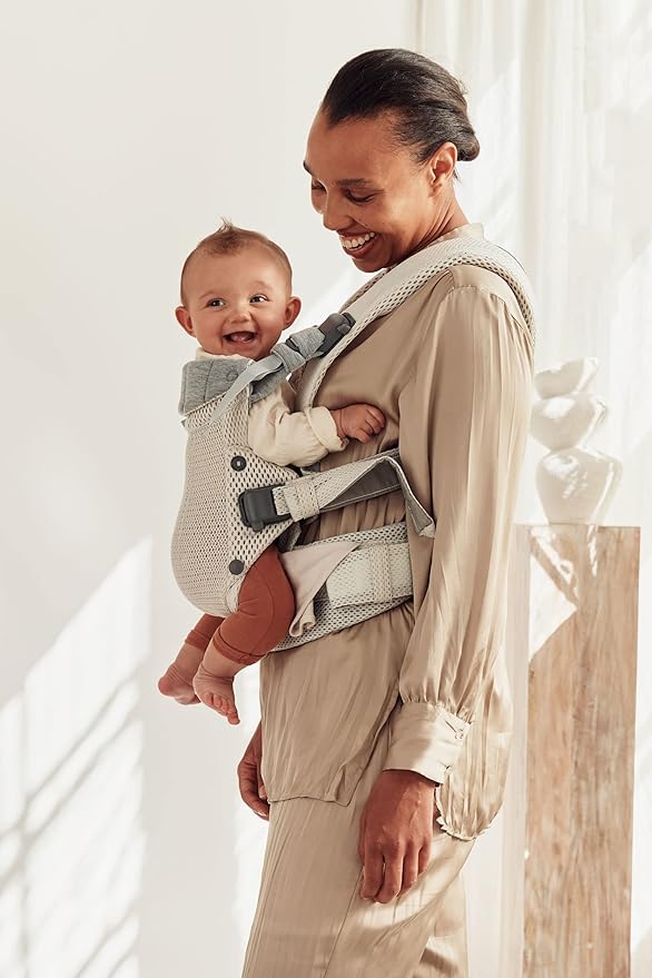 BabyBjörn Baby Carrier Harmony, Cream, 3D Mesh, 3-in-1 Ergonomic Baby Carrier; Newborn, Facing-in, Outward-Facing, and Back Carrying Positions Supported (7-40 lbs), Newborn to Toddler-CubbioJoy