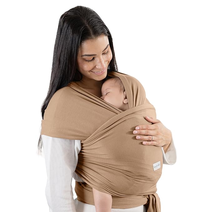Comfy Cubs Baby Wrap Carrier - Soft & Secure Fit Cotton Blend Baby Carrier Newborn to Toddler - Hands-Free & Lightweight Infant Wrap - Adjustable, One Size Fits All Toddler Sling - Cedar-CubbioJoy