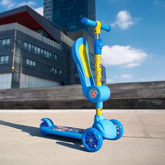 Jetson Character Kids Kick Scooter, LED Lights on Stem & Light-Up Wheels, Lightweight Frame, Height-Adjustable Handlebar, Lean-to-Steer System, Easy-Fold Mechanism-CubbioJoy