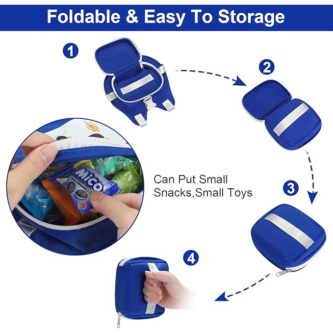 Accmor Toddler Harness Leash, Kids Cute Excavator Walking Harness Tether Wristband Assistant Strap Belt Protector for Baby Boys, Collapsible Child Leash + Anti Lost Wrist Link for Outdoor Travel Blue-CubbioJoy