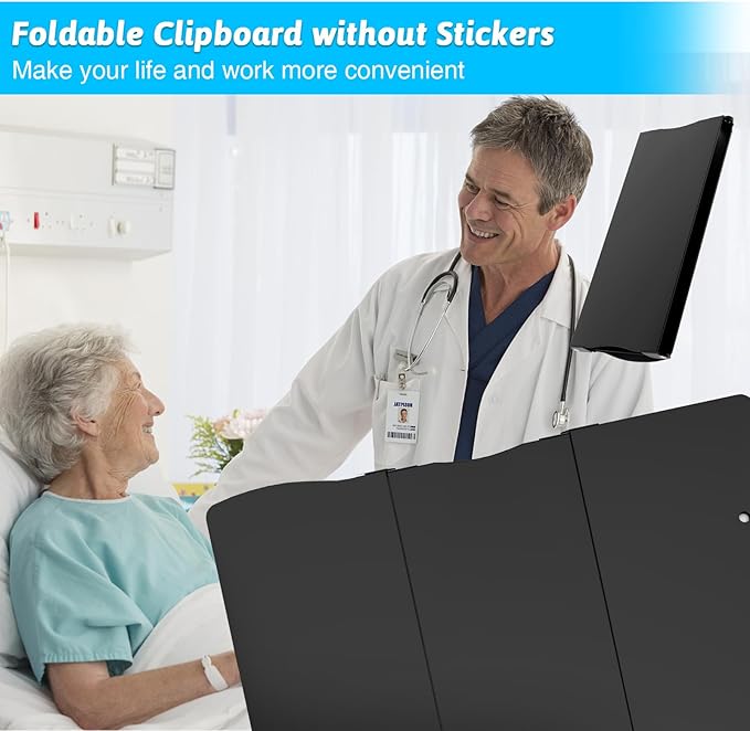 Clipboard Foldable Without Edition Cheat Sheets Aluminum 3 Layers Foldable Clipboards Pocket Size Profile Clip Clipboards Notepad for Students, Nurses,Contractor Trucker Driver-CubbioJoy