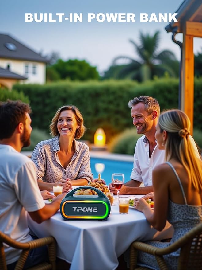 Bluetooth Speaker, IPX7 Waterproof Portable Wireless Speaker with 30W (Peak) Loud Stereo Sound, 100ft Range, Multi-Colors Rhythm Lights, TWS Pairing, BT5.3, for Home/Party/Outdoor/Beach (Indigo Blue)-CubbioJoy