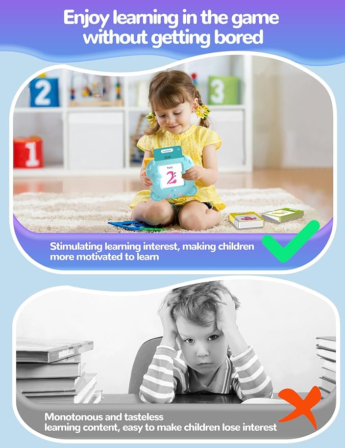 Italian and English Talking Flash Cards for Toddlers, 510 Sight Words Bilingual Learning Toys for Children, Autism Pocket Speech Therapy Toys, Italiano Vocabulary Educational Flashcards-CubbioJoy