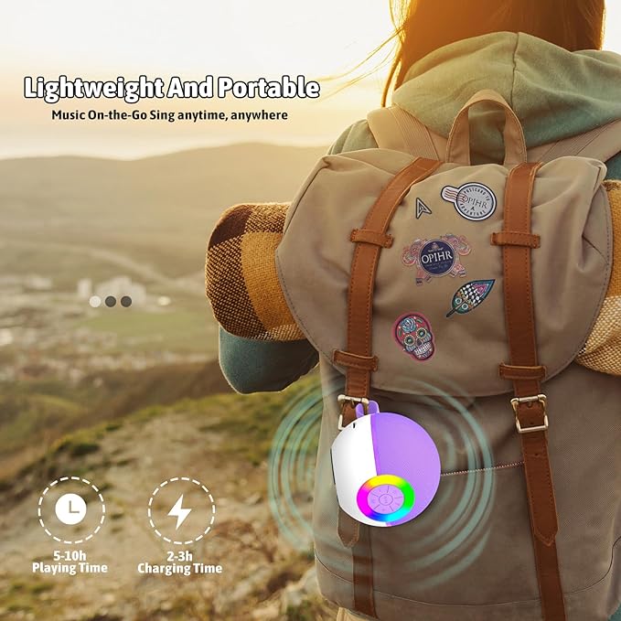 Karaoke Microphone Machine Toys for Kids Adults, Mini Portable Bluetooth Speaker with 2 Wireless Mics, Christmas Birthday Gifts for Boys Girls Ages 3 4 5 6 7 8 9 10 11 12+ Year (Purple)-CubbioJoy