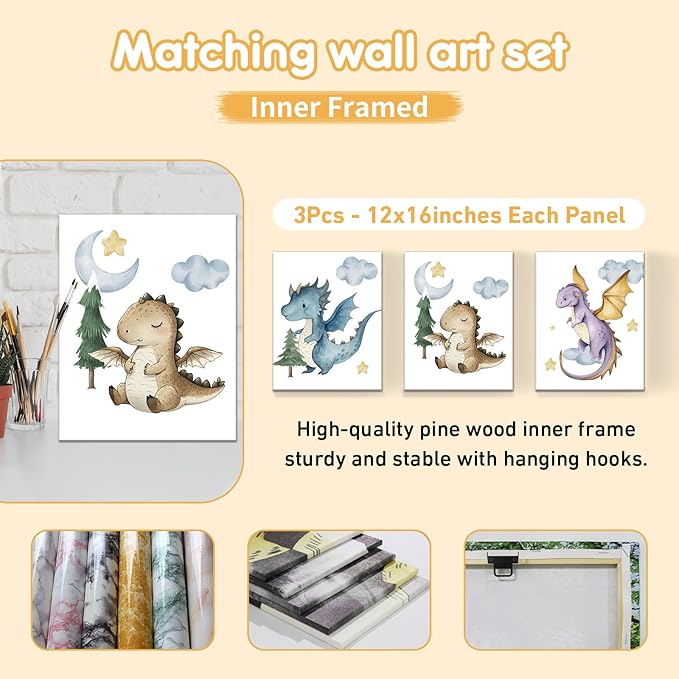 Custom Baby Crib Bedding Set, 5 Pcs Personalized Name Baby Crib Sets for Infant Toddler, Blue Dinosaur Nursery Bedding Set for Baby Boy, Double Layer Baby Bedding Sets Customized Gifts-CubbioJoy