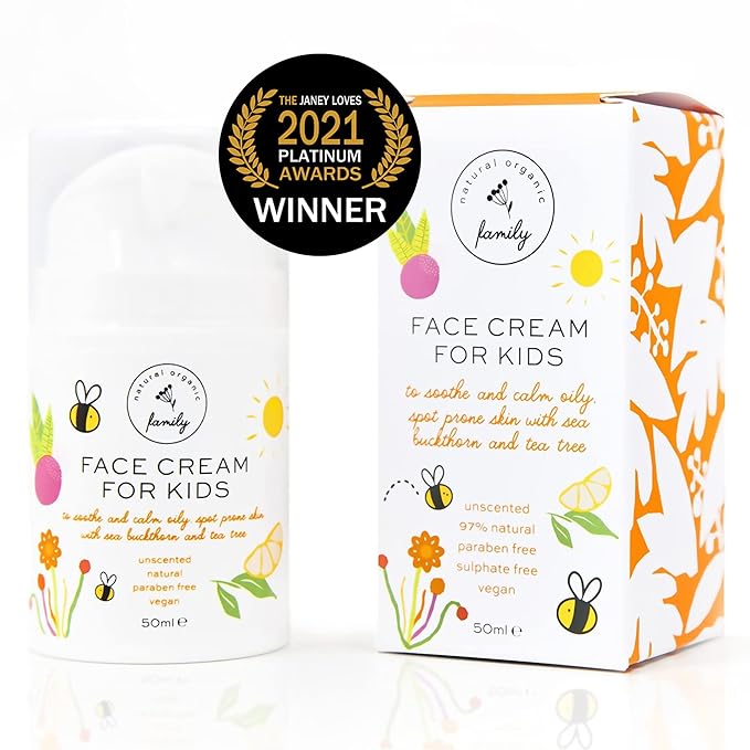 Award-Winning Kids Face Cream - Gentle & Calming Moisturizer with Natural Ingredients for Sensitive & All Skin Types - Fragrance-Free-CubbioJoy