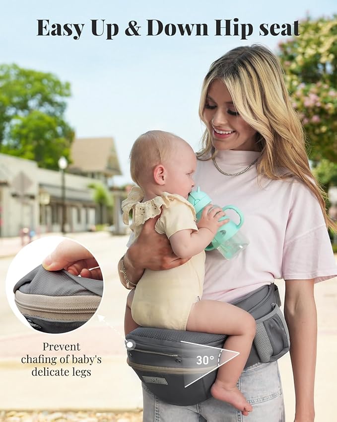 Baby Carrier Pro, MOMTORY Safety-Certified 6-in-1 Ultra Storage Baby Carrier Newborn to Toddler, Detachable Baby Holder Carrier with Hip Seat, Ergonomic Cozy Baby Front and Back Carrier for 7-50lbs-CubbioJoy