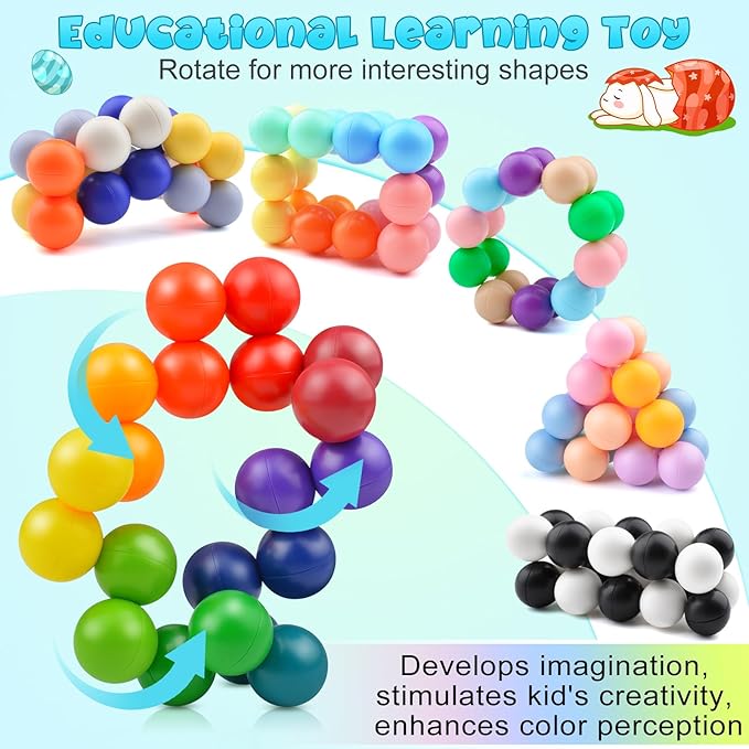 2PCS Sensory Fidget Toys for Adults Kids Teens, Easter Basket Egg Stuffers for Toddlers Boys Girls,Easter Present for Kids,Stress Balls ADHD Tools Autism Toys ,Travel Toys for Ages 5-7 8-13(I)-CubbioJoy