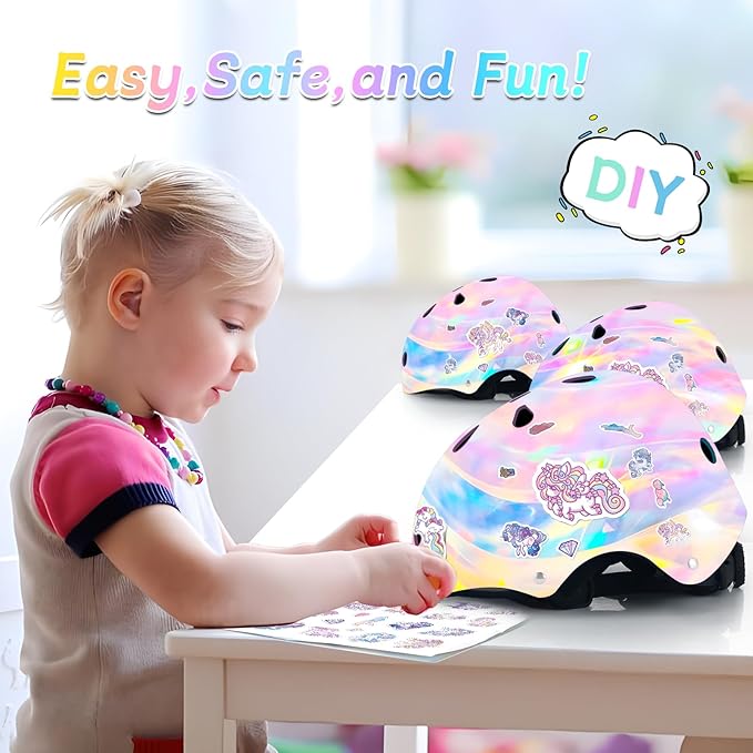 Adjustable Kids Bike Helmet with Knee & Elbow Pads Set, Color Gradient Design for Boys and Girls Aged 3-14+, for Skateboarding, Scooter, Roller & Inline Skating, Longboard-CubbioJoy