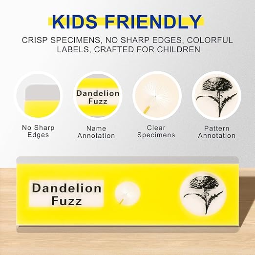 48Pcs Prepared Microscope Slides Specimen Animals Plants Flowers Sample Biological Specimen, Stereo Microscope Slide for Kids Children Students Enlighten Education-CubbioJoy