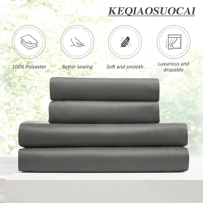 KEQIAOSUOCAI Grey Pinch Pleat Curtains & Drapes 156 Inches Long 2 Panels Set, Privacy Darkening Sound Dampening Window Treatment for Bedroom Vertical Draft Blackout Blinds for Living Room 40 by 156-CubbioJoy