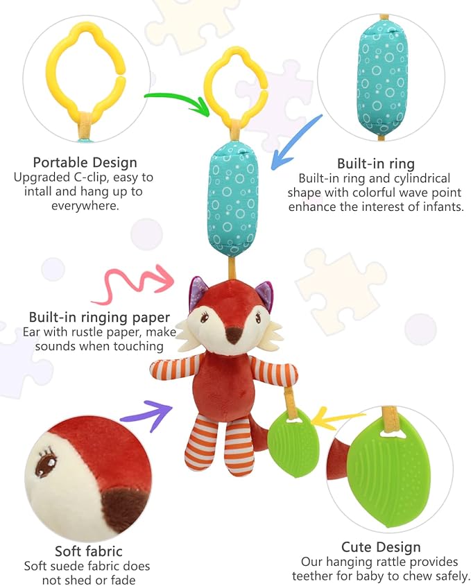 BLOOBLOOMAX Sock rattles for Babies 0-24 Months Baby Animal Foot Finder Educational Toys-CubbioJoy