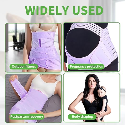 2 in 1 Postpartum Belly Band Wrap Purple, C-Section Support Belt XX-Large, Post Partum Support Recovery Waist/Pelvis Belt, Hysterectomy Belly Band Binder Girdle Stomach-CubbioJoy